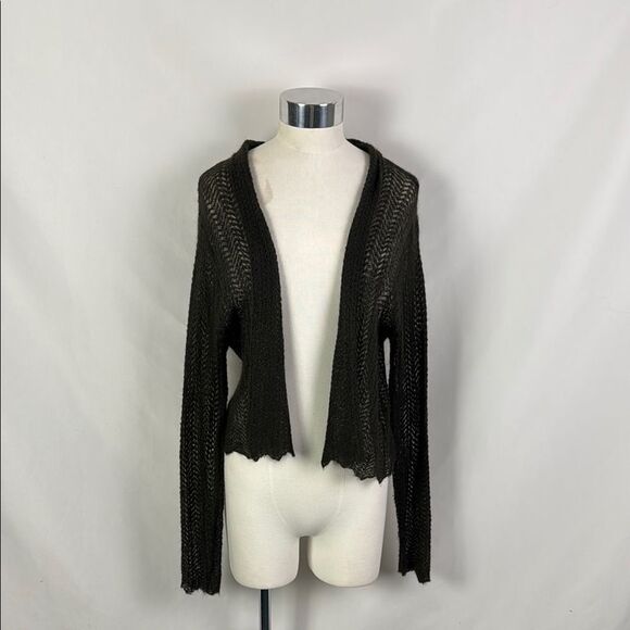 Eileen Fisher Gray Mohair Blend Cardigan - Picture 1 of 5